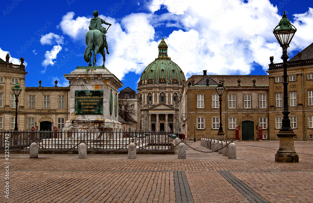 Place du palais d’Amalienborg à Copenhague