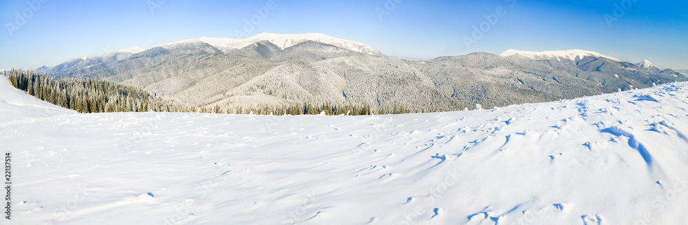 Fototapeta premium winter mountain landscape (panorama)