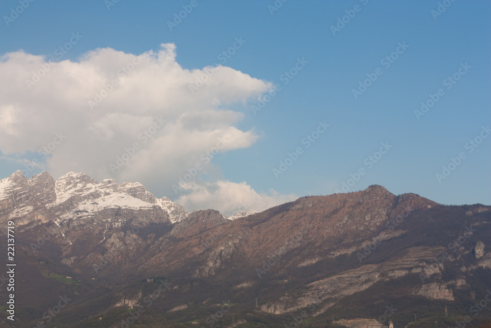 Mountains on sky background