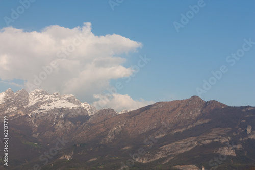 Mountains on sky background