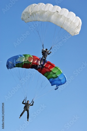 parachutists biplane