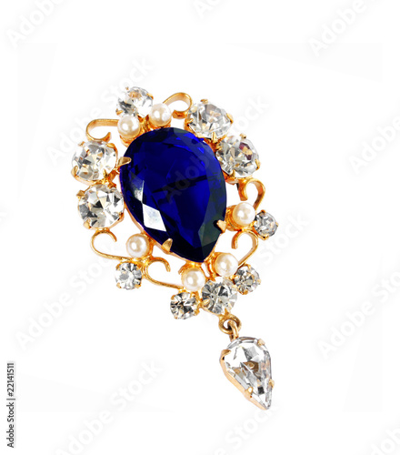 vintage brooch isolated on white