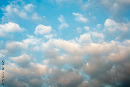 Clouds sky sunset background  horizontal orient.