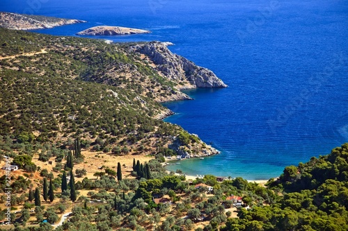 Small quiet bay on greek island, Poros