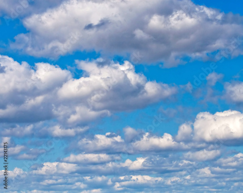 Beatiful white clouds on the blue sky