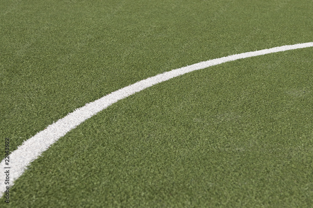 Fototapeta premium Soccer playing field goal kick line