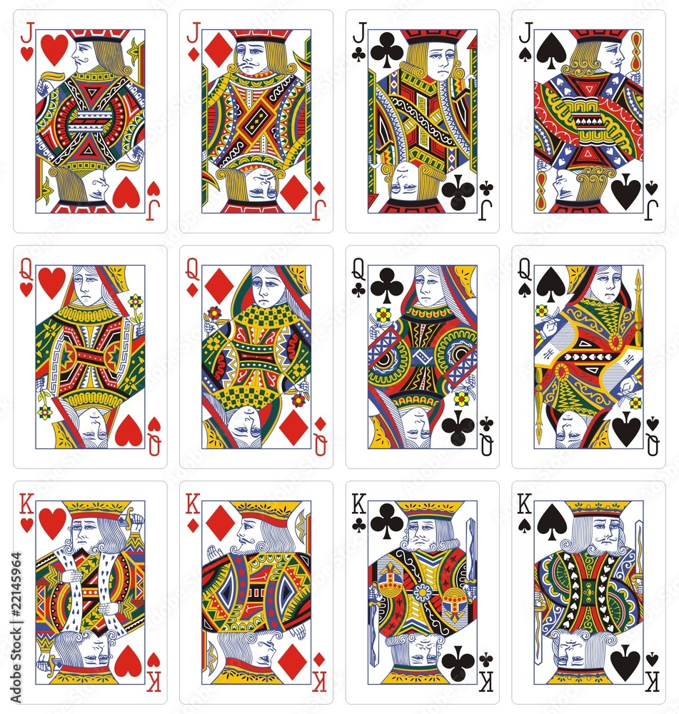 playing cards classic jack queen king