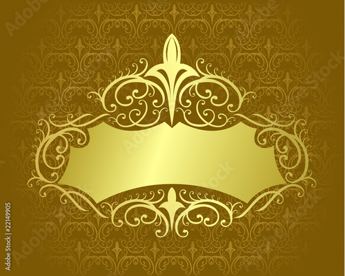 vector illustration vintage gold frame  and texture background