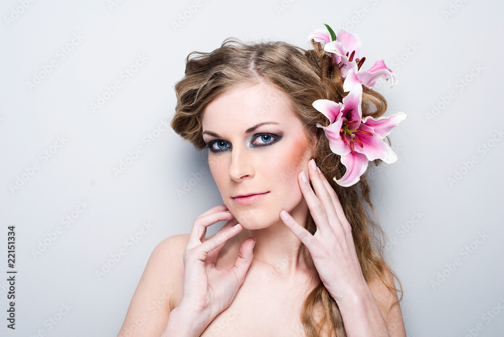 beautiful girl with flowers beautiful girl with flowers