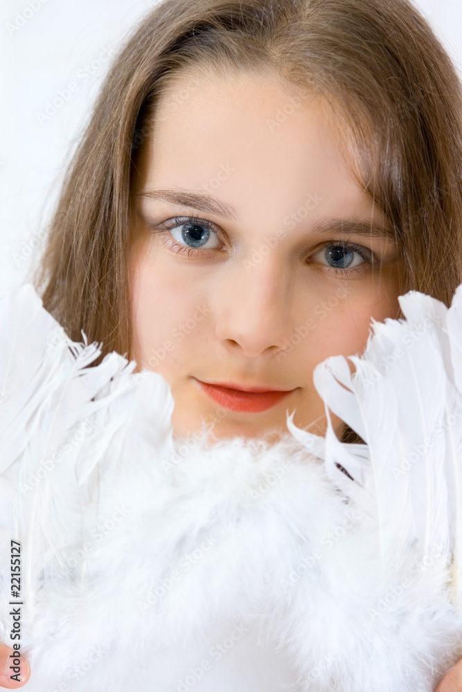 Lovely girl with feather Lovely girl with feather