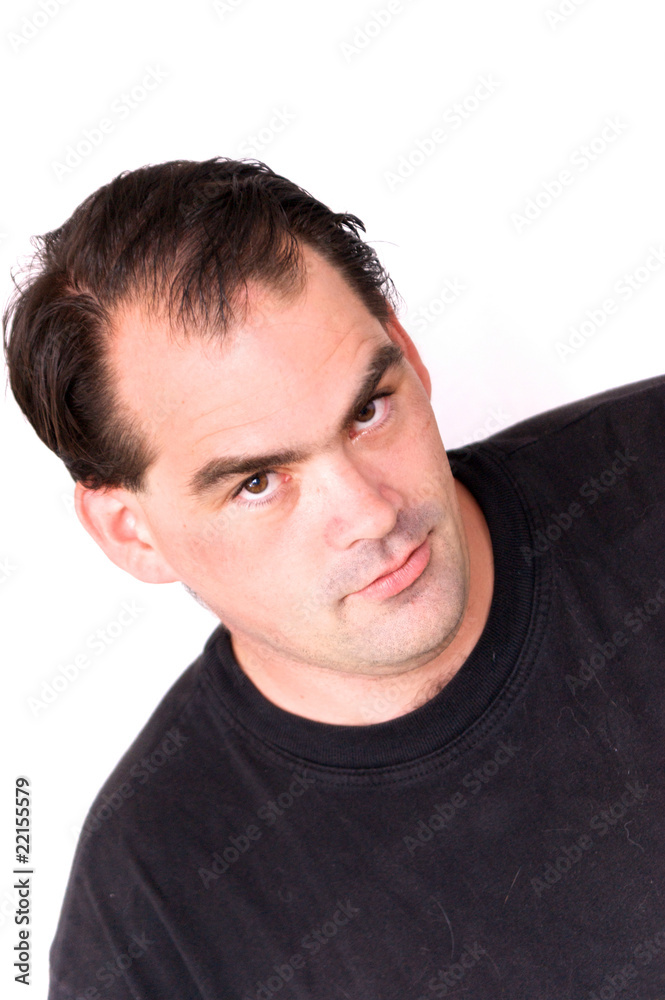 Fototapeta premium serious man oon white