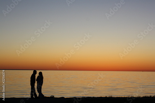 Adorable romance in sunset