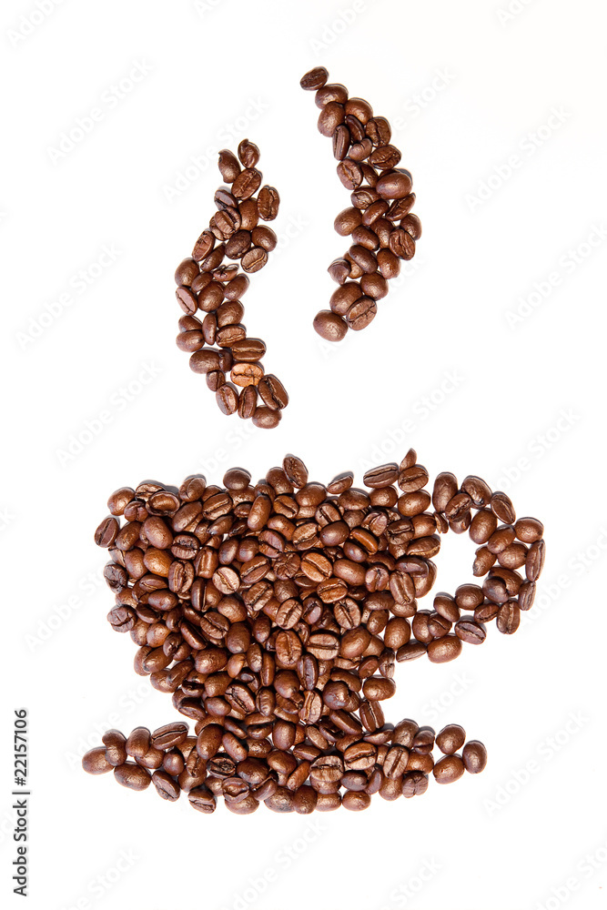 Kaffeetasse aus Bohnen Kaffeetasse aus Bohnen