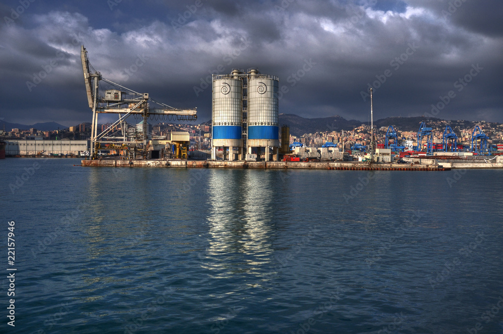 Shipyard - industrial view, Genoa, Italy