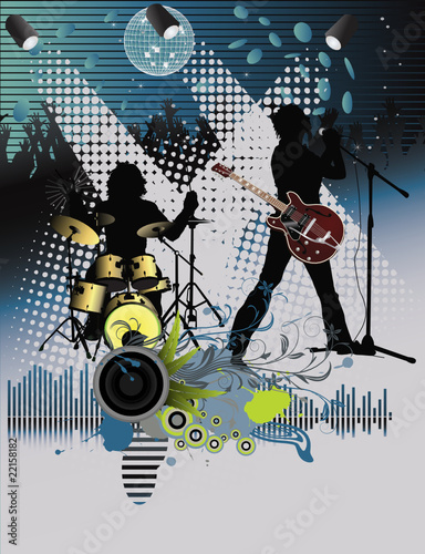 Poster,rock festival band.Easy to edit/move.Vector.