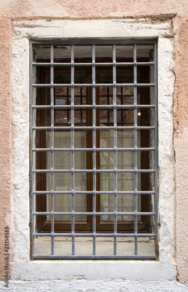 Old Venice Window with metal bars