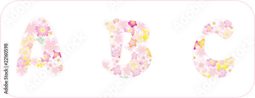 粉红樱花字母ABC