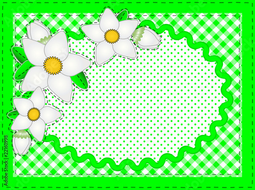 Vector Oval Border With Flowers and Copy Space