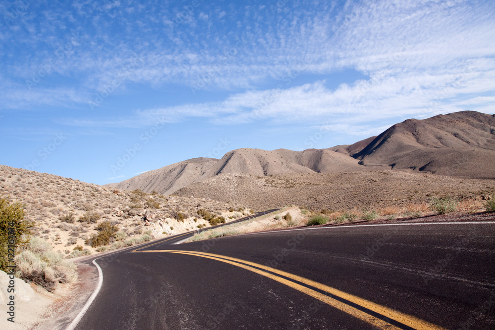 Winding desert highway