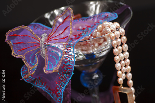 Lingerie in Martini Glass with Pearls