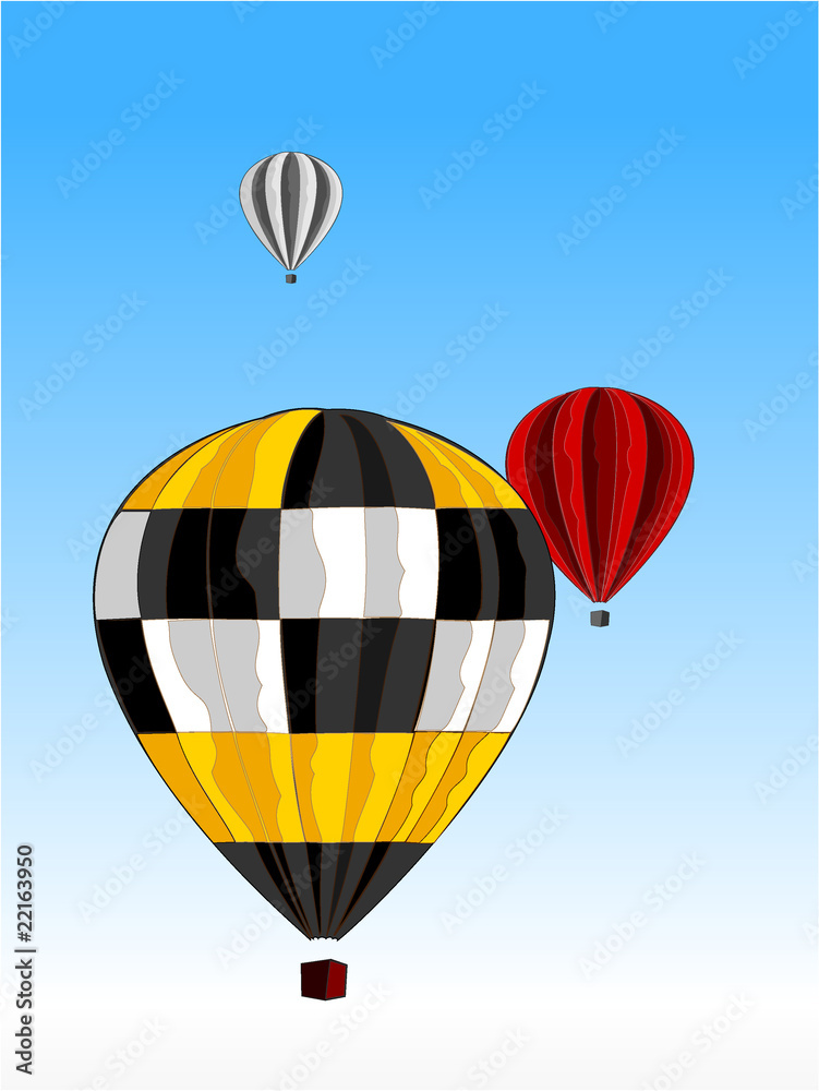 Naklejka premium air balloon with coloring of taxi