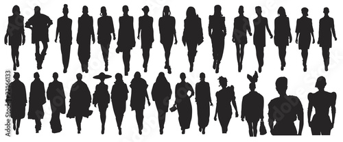Vector illustration of fashion people silhouette