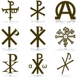 Set Christan vector. various religious symbols