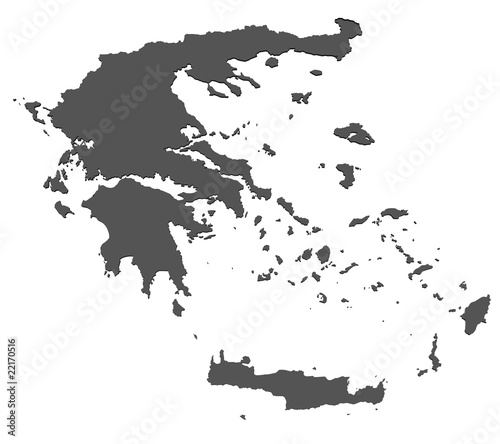 Karte von Griechenland - freigestellt