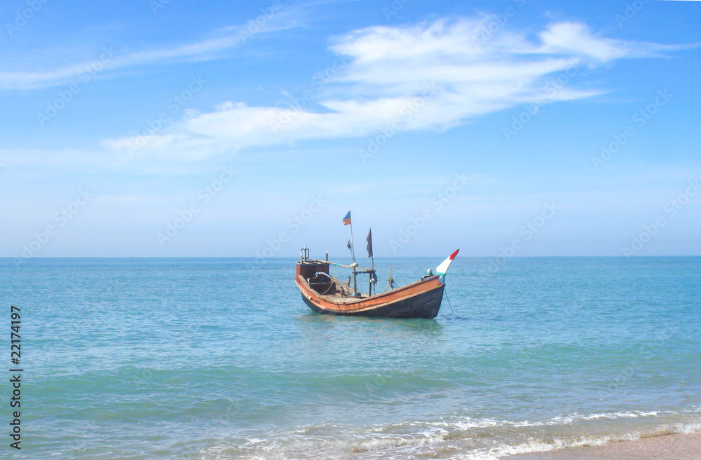 Fishing boat near the Saint Martins island of Bangladesh