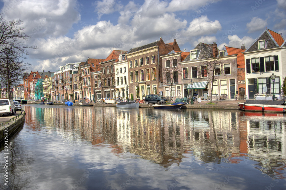 Canal in Leiden, Holland