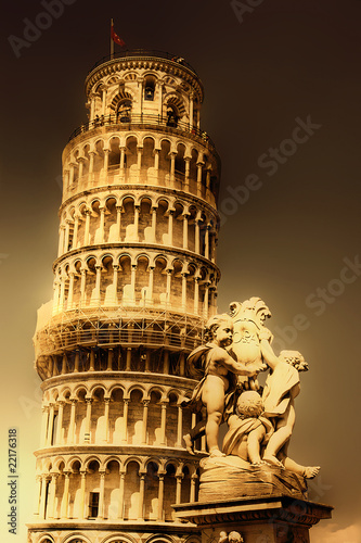 Tela Pisa tower - great italian landmarks series