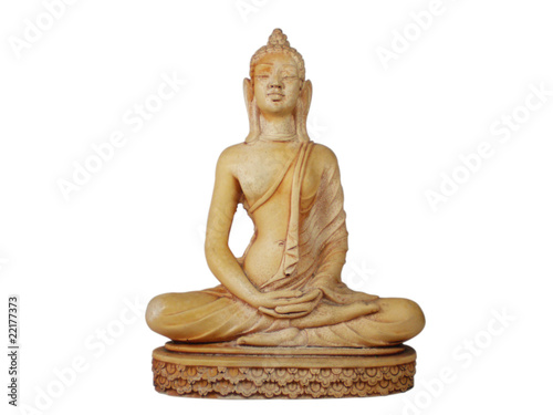 Statuette bouddha assis en tailleur en ivoire