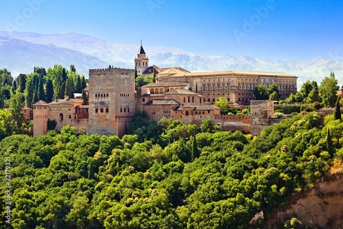 View on Alhambra at sunset