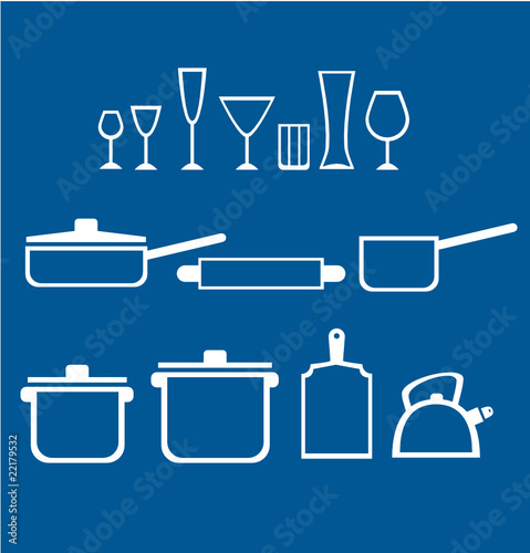 Icons of kitchen ware