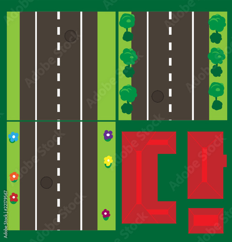 Vector Pattern City. Top view.