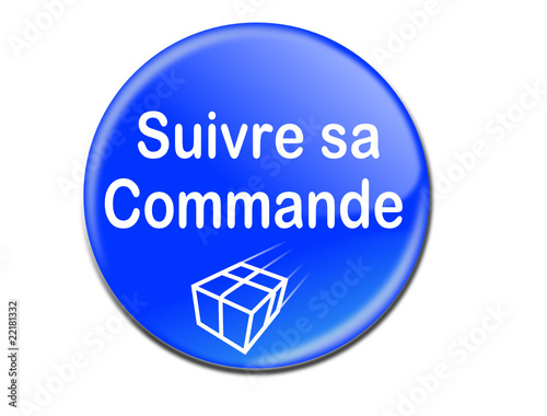 Bouton 3d web " suivre sa commande" bleu