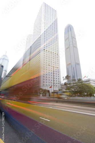 traffic through downtown in HongKong.