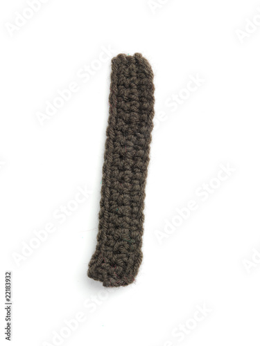 One letter of knit handmade alphabet - I