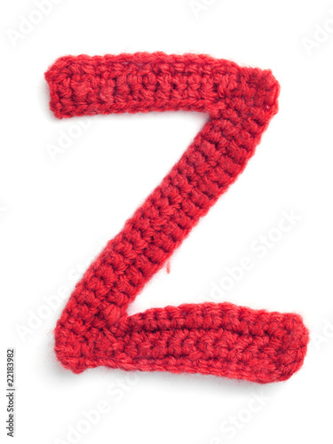 One letter of knit handmade alphabet - Z