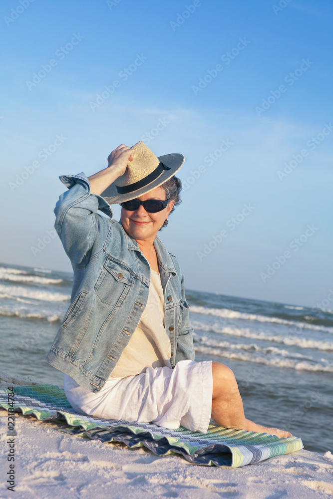 Confident Mature Woman at the Beach Portrait