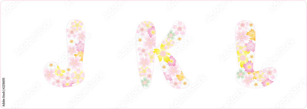 粉红樱花字母JKL 粉红樱花字母JKL