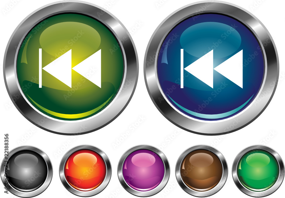Vector collection icons with rewind sign Vector collection icons with rewind sign