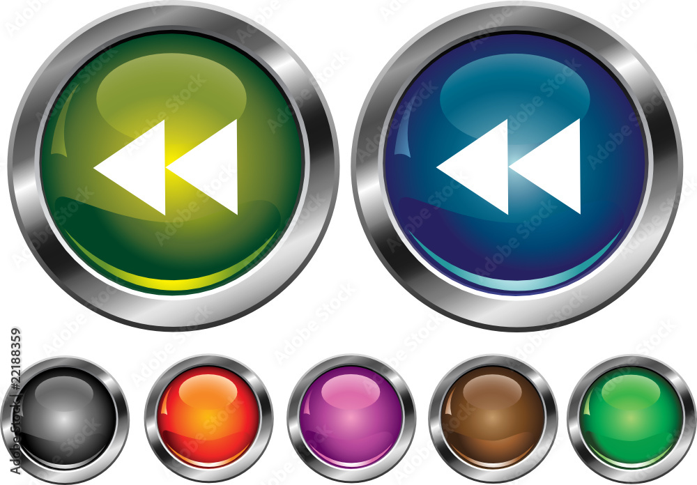 Vector collection icons with rewind sign Vector collection icons with rewind sign