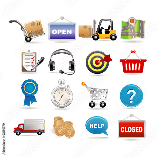 shopping and logistic icon set
