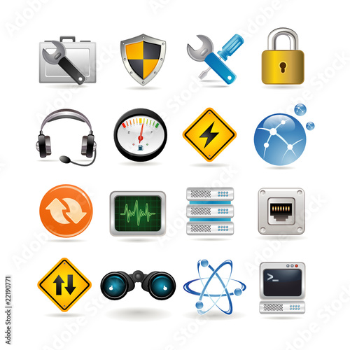 Illustration of network icon set