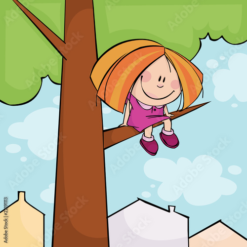 Girl in a tree