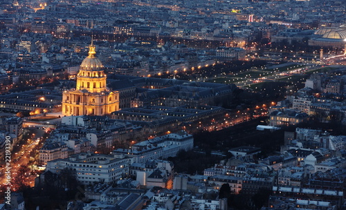 Invalid palace in Paris. View from Montparnasse tower