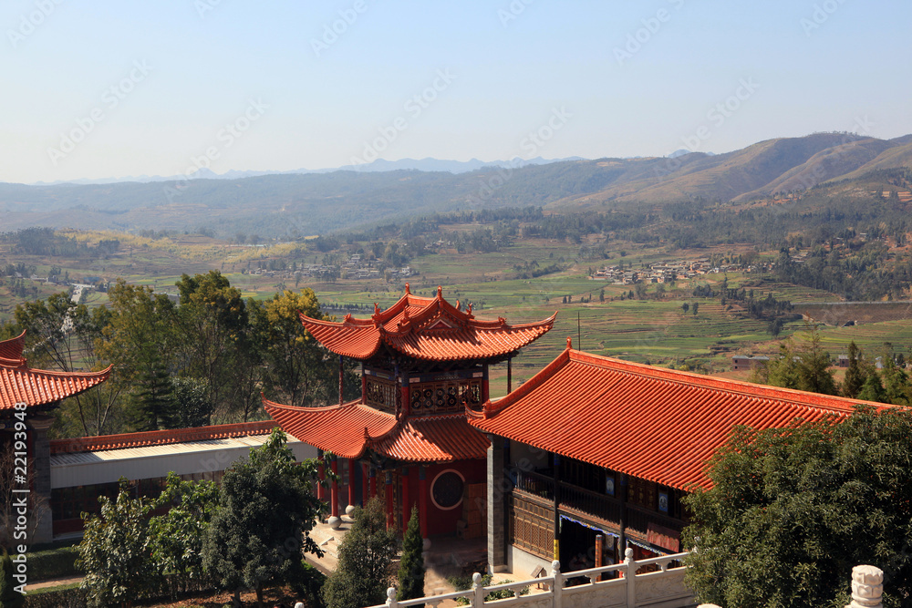 a chinese temple in valley