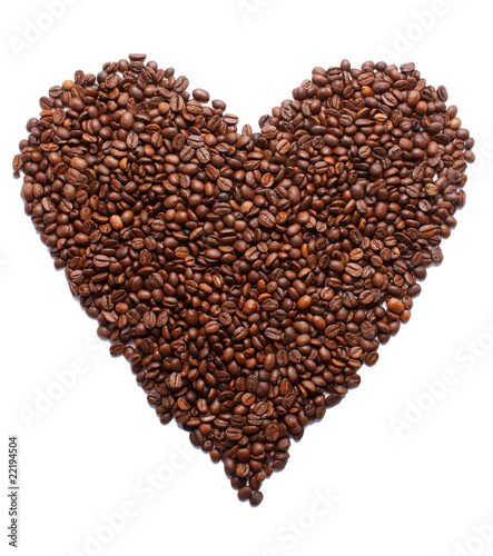 heart made of coffee beans
