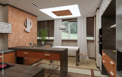 3D kitchen interior